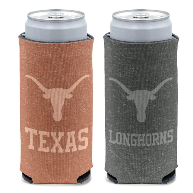 Enfriador de latas delgado de 12 oz con diseño de Texas Longhorns HEATHERED