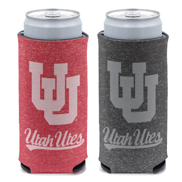 Utah Utes HEATHERED 12 oz Slim Can Cooler