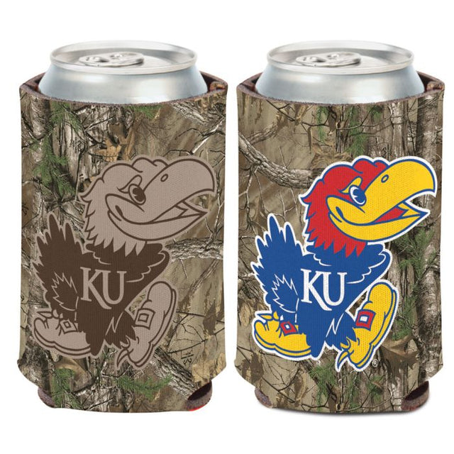 Kansas Jayhawks / Camo Can Cooler 12 oz.