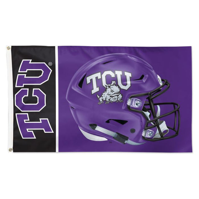 TCU Horned Frogs Helmet Flag - Deluxe 3' X 5'