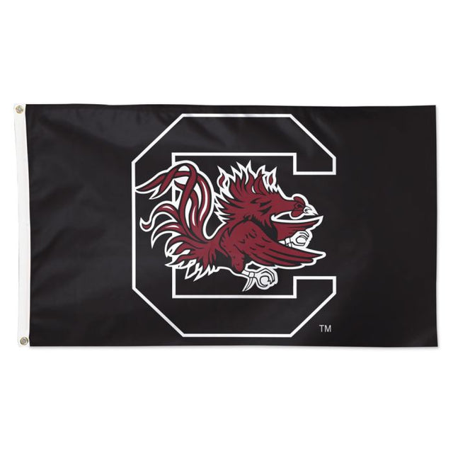 Bandera negra de los Gamecocks de Carolina del Sur - Deluxe 3' X 5'