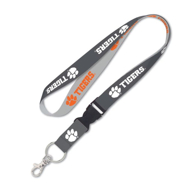 Clemson Tigers CHARCOAL Lanyard w/detachable buckle 1"