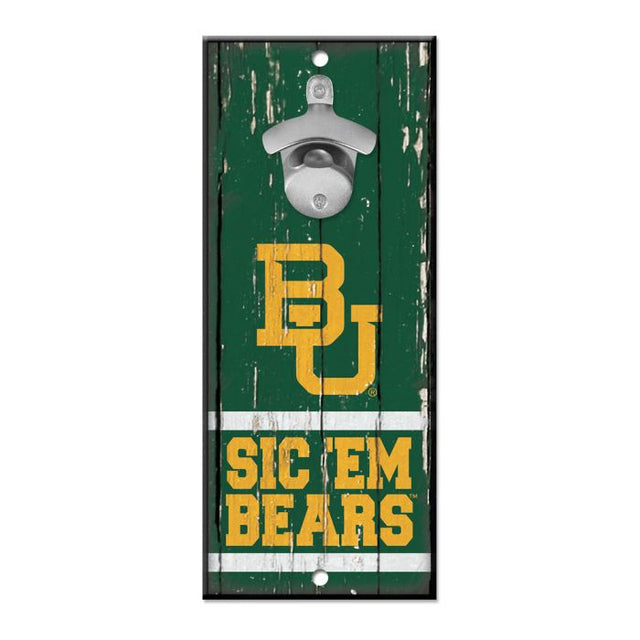 Letrero destapador de botellas de los Baylor Bears de 5 x 11 pulgadas