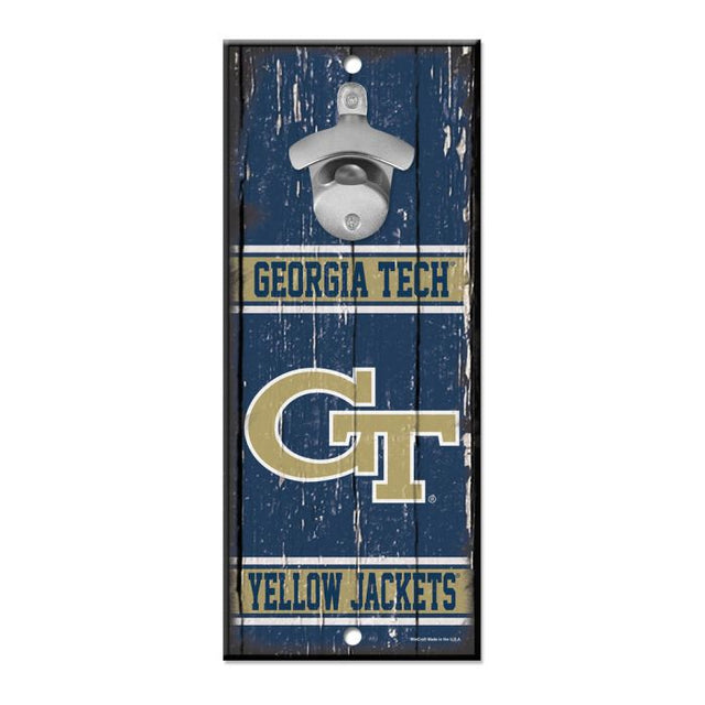 Georgia Tech Yellow Jackets Bottle Opener Sign 5x11