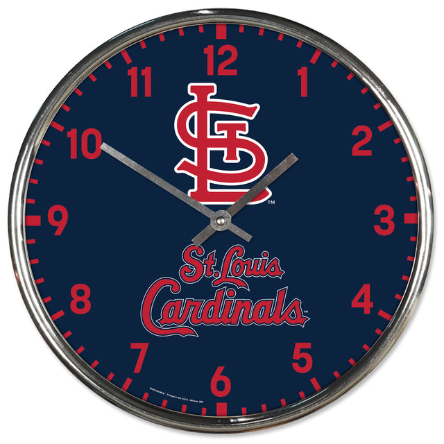 Reloj de pared redondo cromado de los St. Louis Cardinals