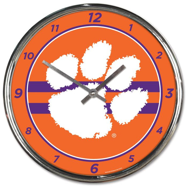 Clemson Tigers Chrome Clock