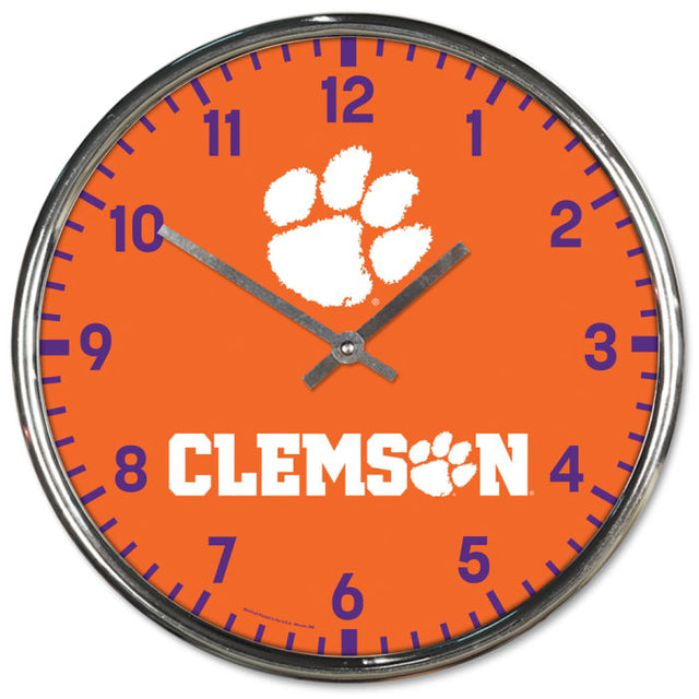 Clemson Tigers Chrome Clock