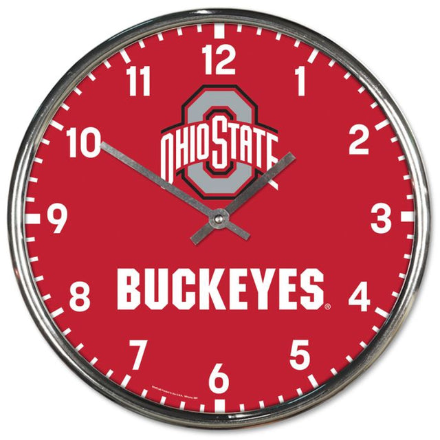 Ohio State Buckeyes Chrome Clock