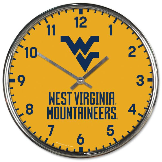 West Virginia Mountaineers Chrome Clock