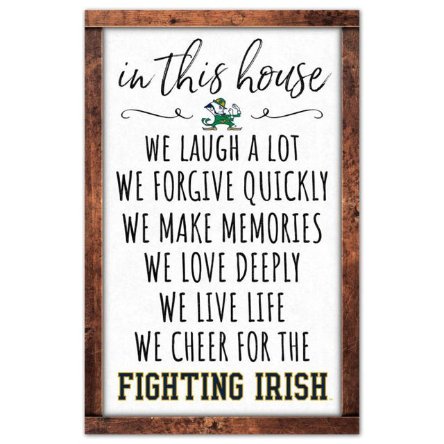 Notre Dame Fighting Irish BOX LIST Wood Sign 11" x 17" 1/4" thick