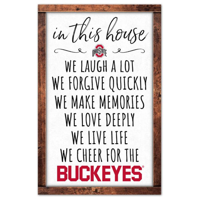 Ohio State Buckeyes BOX LIST Wood Sign 11" x 17" 1/4" thick