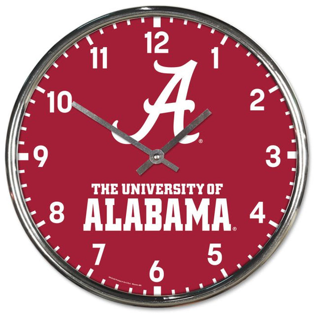 Alabama Crimson Tide Chrome Clock