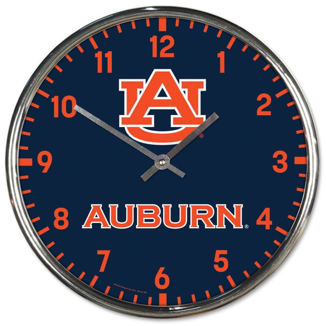 Auburn Tigers Chrome Clock