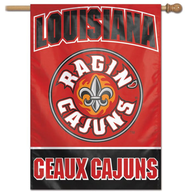 Luisiana - Bandera vertical de los Lafayette Ragin Cajuns de 28" x 40"