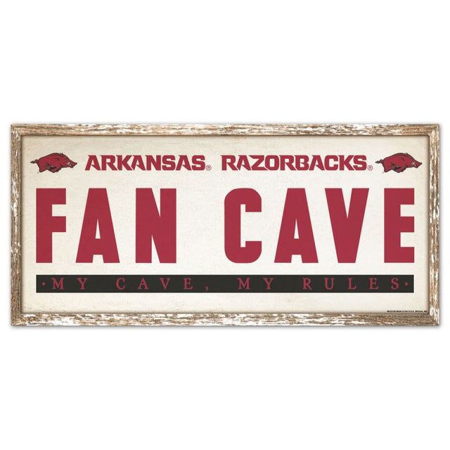 Letrero de madera de Arkansas Razorbacks de 8" x 17"