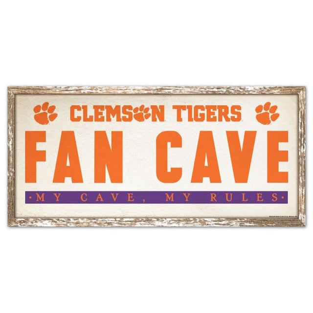 Clemson Tigers Wood Sign 8" x 17"