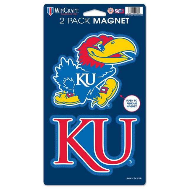Kansas Jayhawks 2 Pack Magnets 5" x 9"