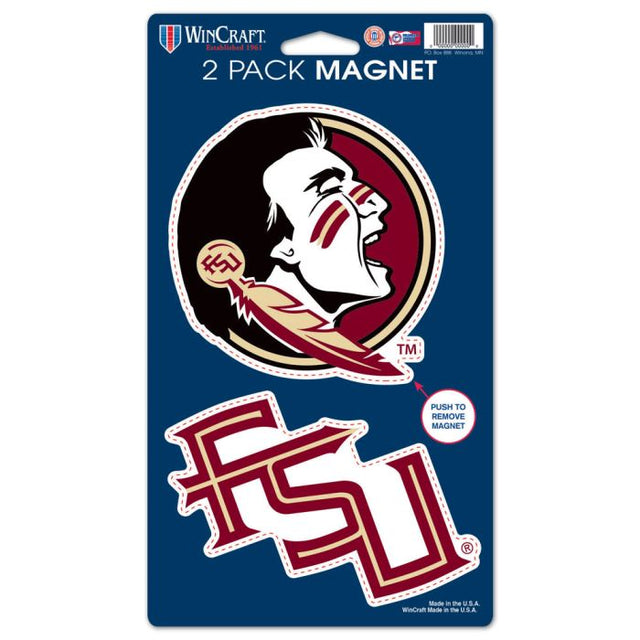 Paquete de 2 imanes de los Florida State Seminoles de 5" x 9"