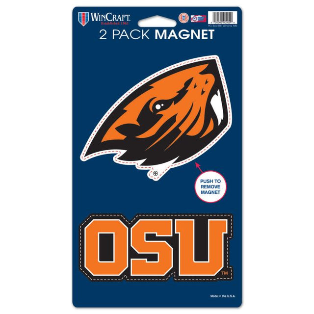 Paquete de 2 imanes de Oregon State Beavers de 5" x 9"