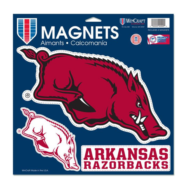 Imán de vinilo de Arkansas Razorbacks de 11" x 11"