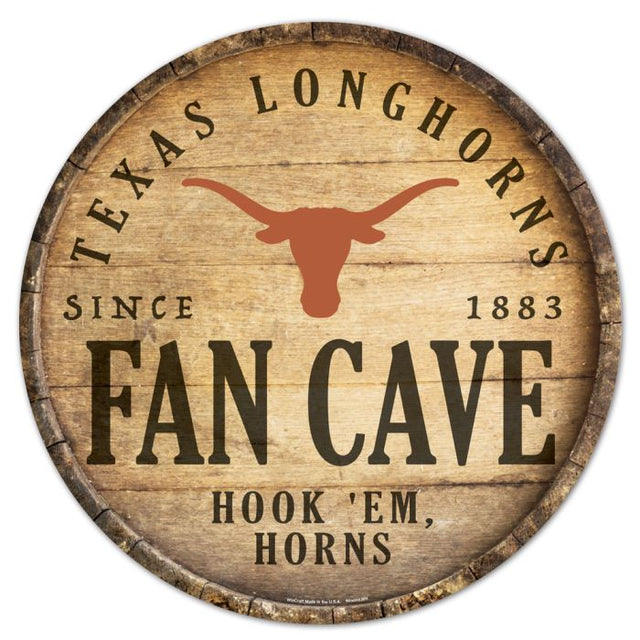 Letrero de madera de Texas Longhorns de 14" de diámetro