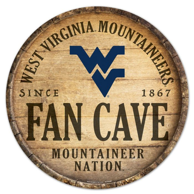 West Virginia Mountaineers Wood Sign 14" Rnd