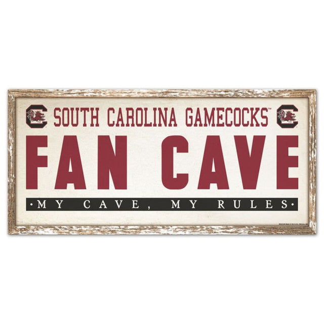 Letrero de madera de los Gamecocks de Carolina del Sur, 8" x 17"