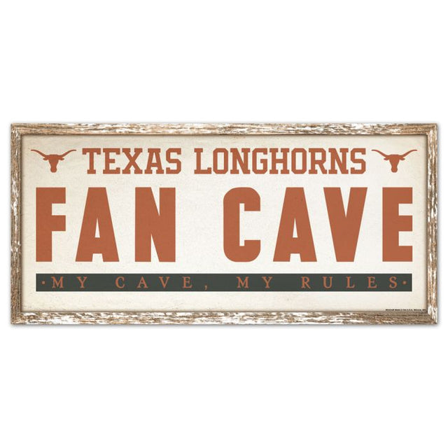 Letrero de madera de Texas Longhorns de 8" x 17"