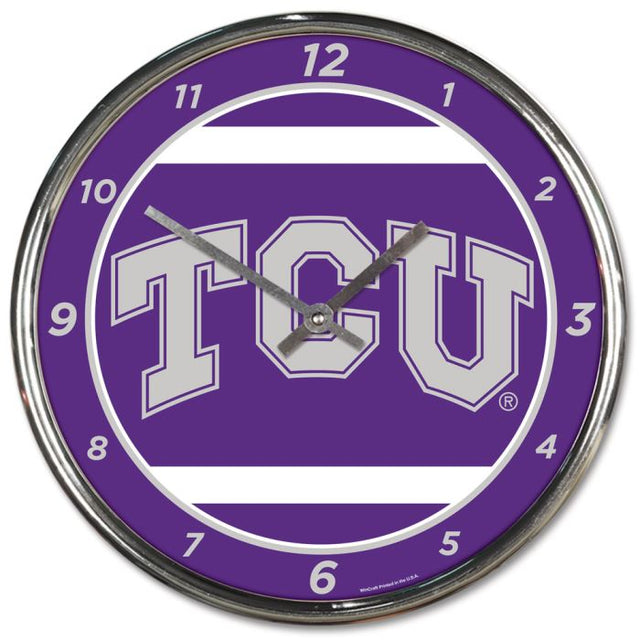 TCU Horned Frogs Chrome Clock