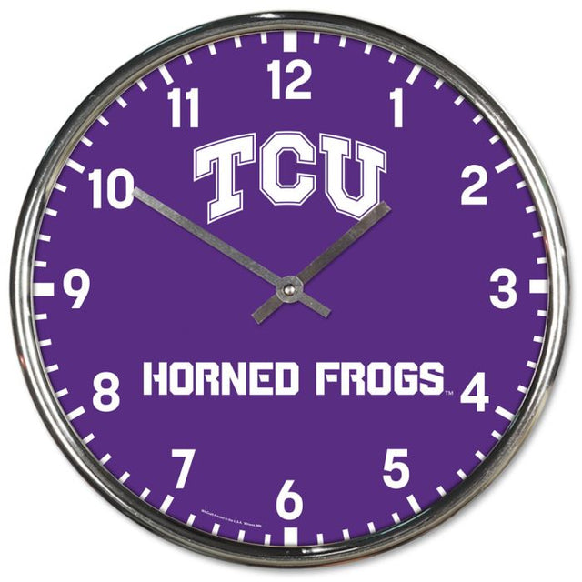 TCU Horned Frogs Chrome Clock