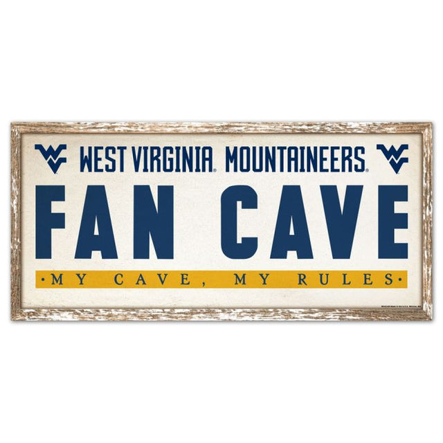 West Virginia Mountaineers Wood Sign 8" x 17"