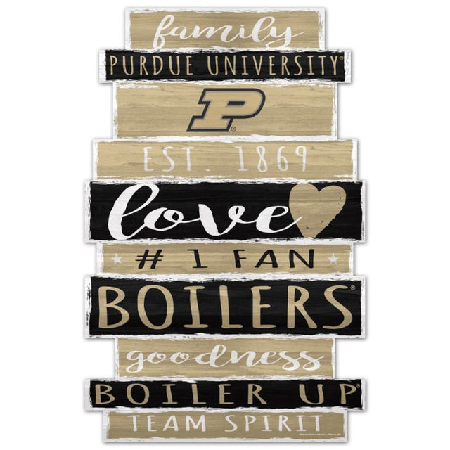 Letrero de madera de Purdue Boilermakers, 11" x 17", 1/4" de grosor