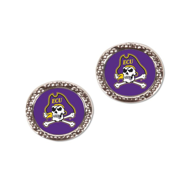 East Carolina Pirates Earrings Jewelry Carded Round