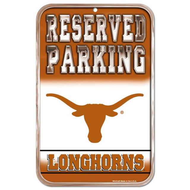 Letrero de plástico de estacionamiento reservado de Texas Longhorns de 11" x 17"