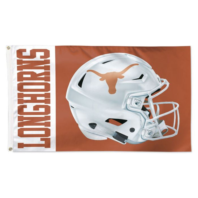 Bandera de Texas Longhorns con casco de lujo, 3 x 5 pies