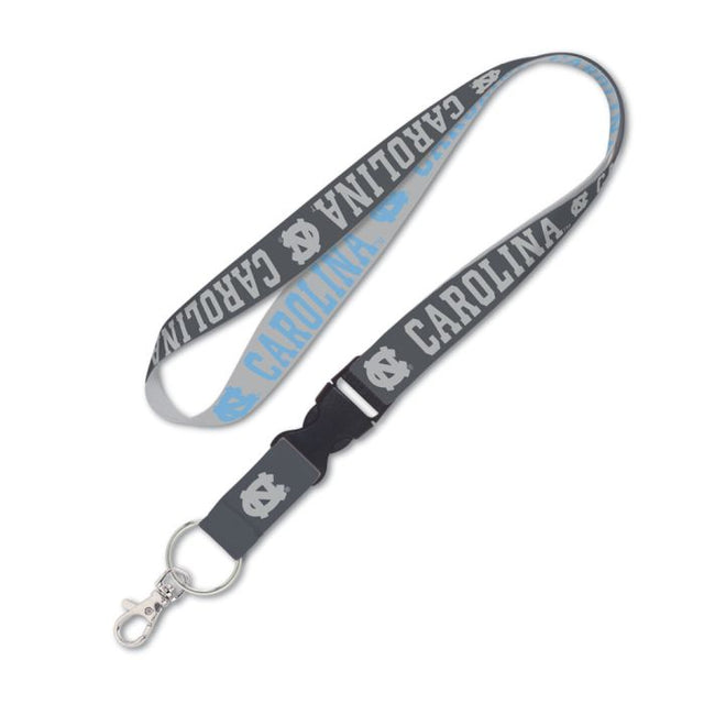 North Carolina Tar Heels CHARCOAL Lanyard w/detachable buckle 1"
