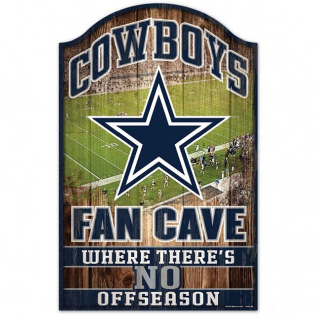 Letrero de madera de los Dallas Cowboys: diseño de cueva para fanáticos de 11" x 17"