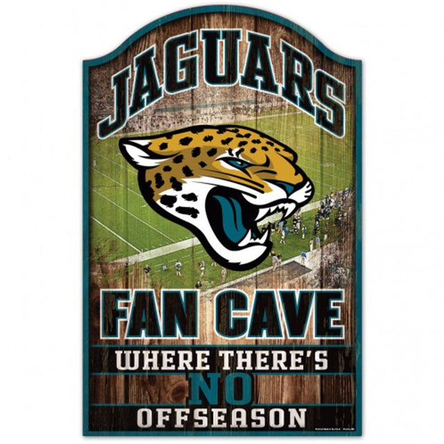 Letrero de madera de 11 x 17 de los Jacksonville Jaguars, diseño de cueva para fanáticos