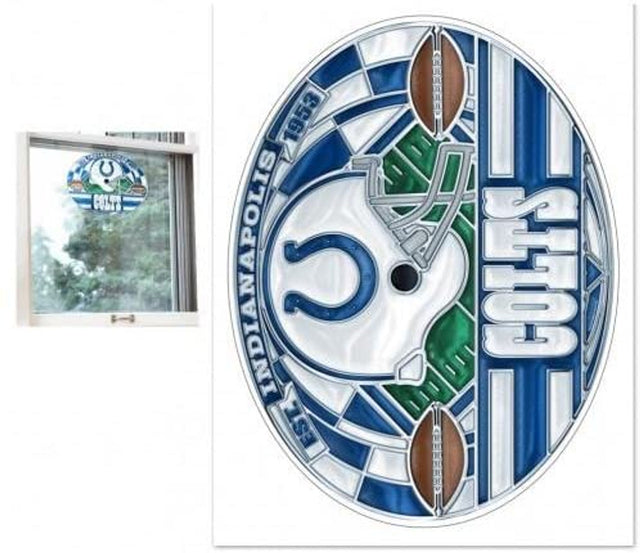 Calcomanía de los Indianapolis Colts de 11 x 17, multiusos, estilo vitral