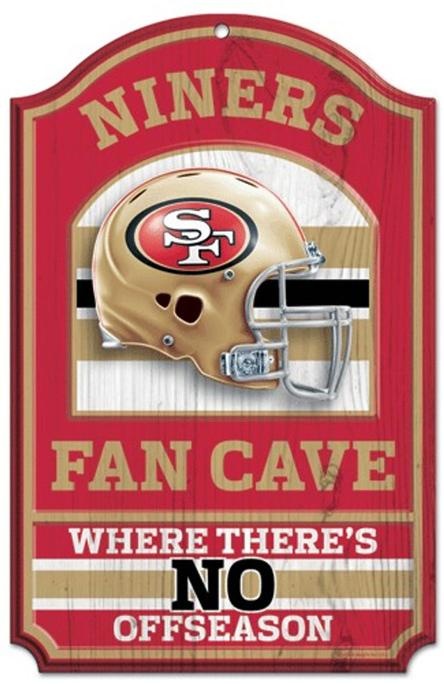 Letrero de madera de los San Francisco 49ers: diseño de cueva para fanáticos de 11" x 17"