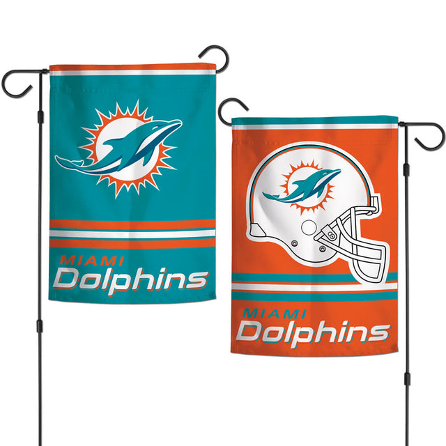 Bandera de los Miami Dolphins de 12 x 18 pulgadas, estilo jardín, de 2 lados