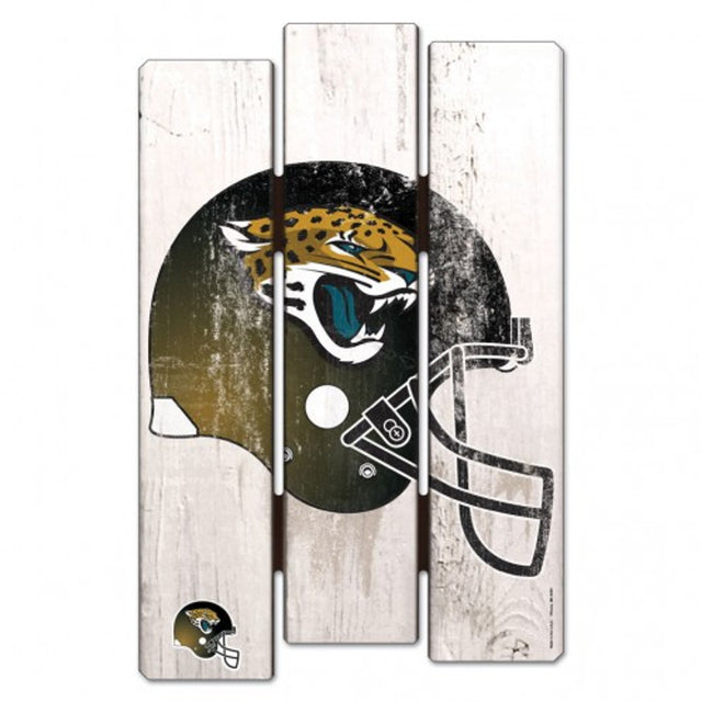 Letrero de madera estilo valla de los Jacksonville Jaguars de 11 x 17 pulgadas
