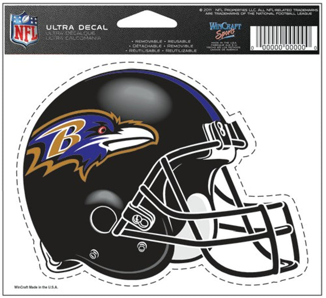 Calcomanía de los Baltimore Ravens de 5 x 6 pulgadas con diseño de casco en color ultra