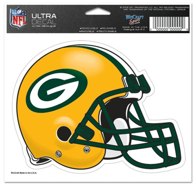 Calcomanía de los Green Bay Packers de 5 x 6 pulgadas en color ultra
