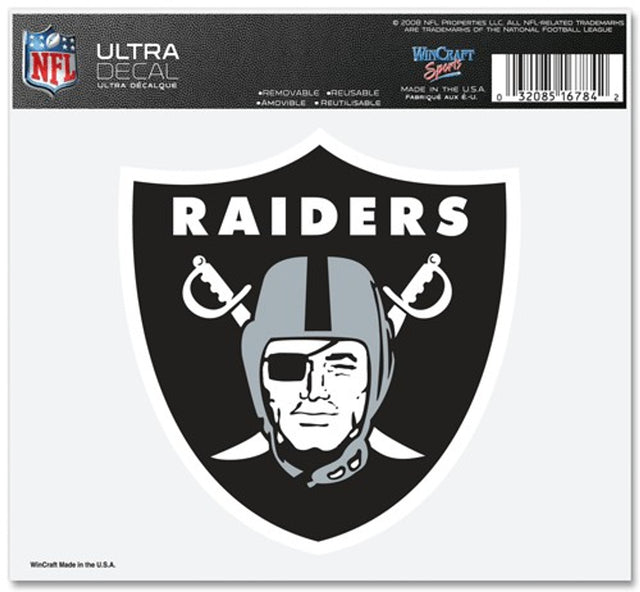Calcomanía de los Raiders de Las Vegas, 5 x 6, Ultra Color