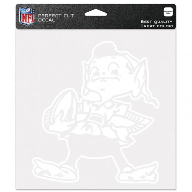 Calcomanía de los Cleveland Browns troquelada de 8 x 8 pulgadas en color blanco