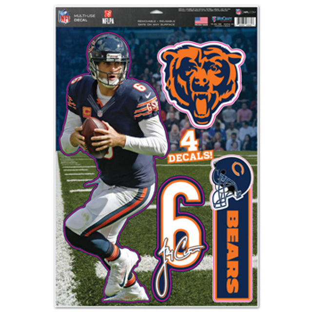 Calcomanía de los Chicago Bears de 11 x 17 pulgadas, multiusos, Jay Cutler CO