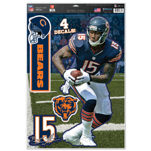 Calcomanía de los Chicago Bears de 11 x 17 pulgadas, multiusos Brandon Marshall Design CO