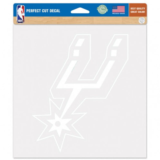 Calcomanía de los San Antonio Spurs troquelada de 8 x 8 pulgadas en color blanco
