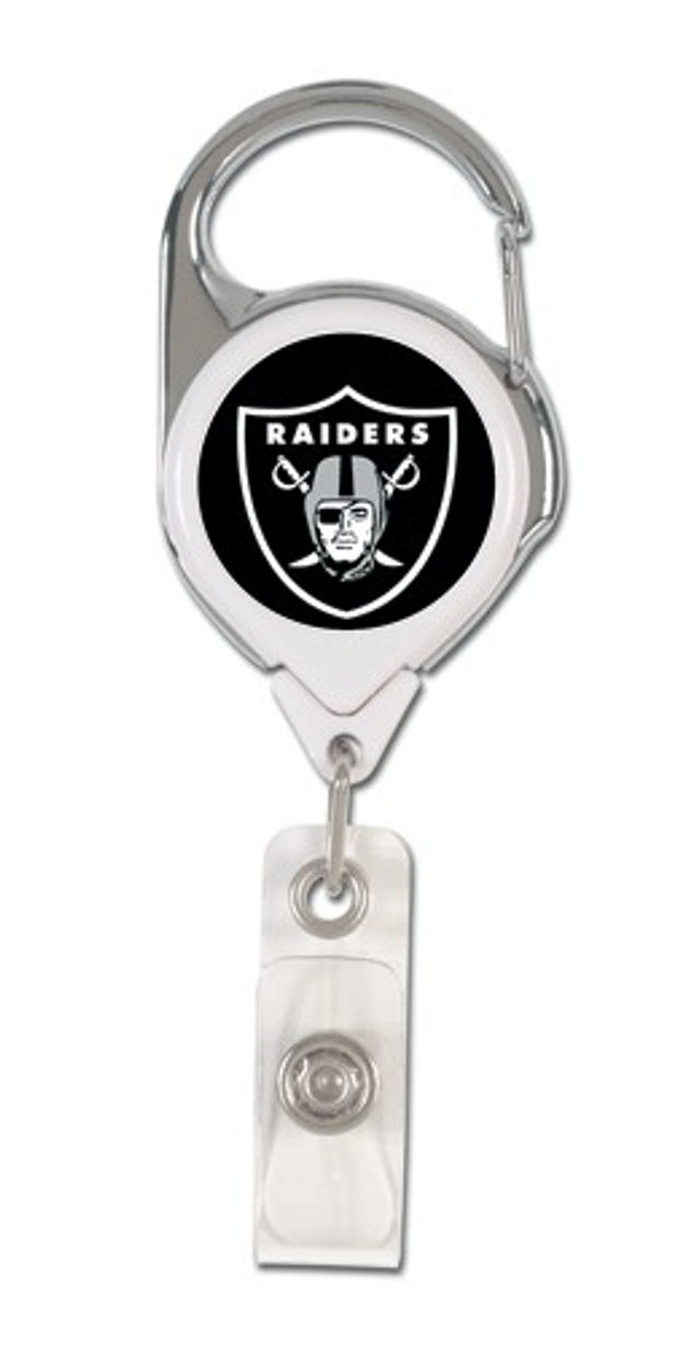 Porta credencial retráctil premium de Los Vegas Raiders